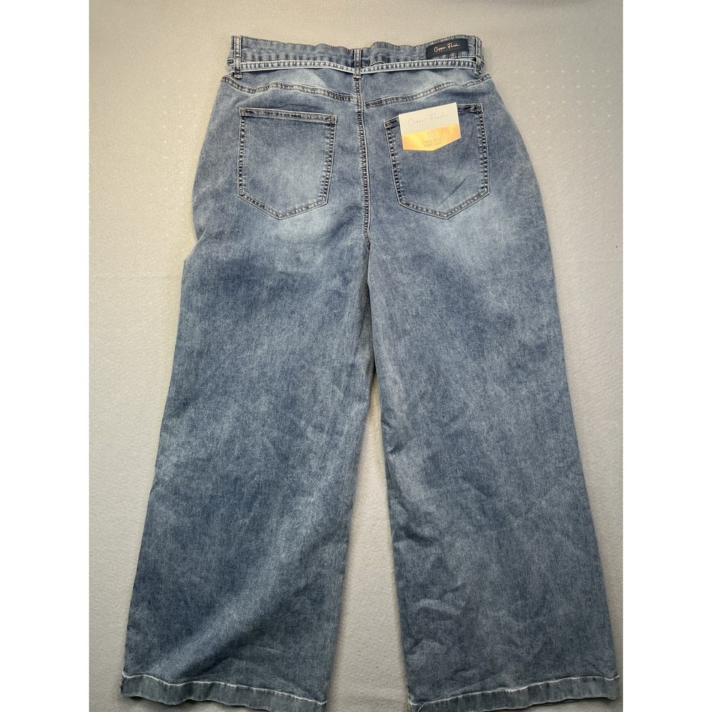 Copper Flash Women's 16 (34x30) High Rise Wide Leg Denim‎ Jeans Ultra Stretch - Picture 8 of 8